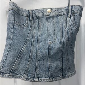 H&M Blue Denim Crop Top